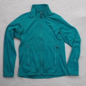 Patagonia R1 jacket, full zip fleece, women's small, teal, waffle fleece
